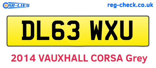 DL63WXU are the vehicle registration plates.
