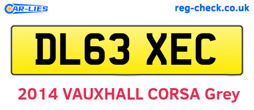 DL63XEC are the vehicle registration plates.