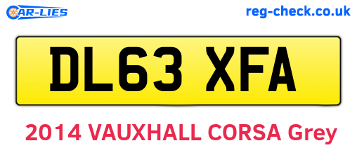 DL63XFA are the vehicle registration plates.