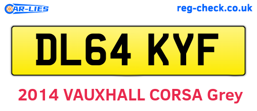 DL64KYF are the vehicle registration plates.