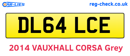 DL64LCE are the vehicle registration plates.