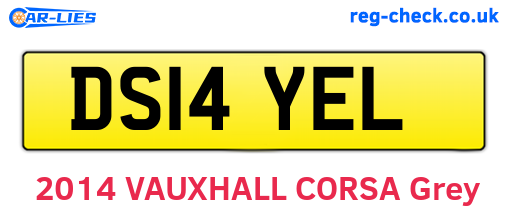 DS14YEL are the vehicle registration plates.