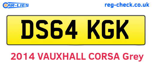 DS64KGK are the vehicle registration plates.