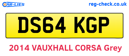 DS64KGP are the vehicle registration plates.