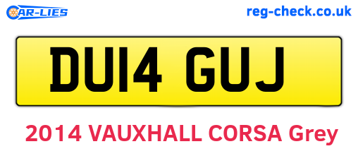 DU14GUJ are the vehicle registration plates.