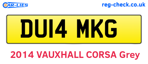 DU14MKG are the vehicle registration plates.