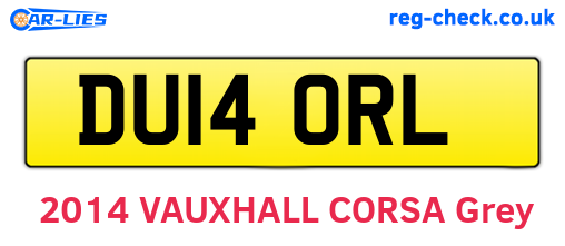 DU14ORL are the vehicle registration plates.