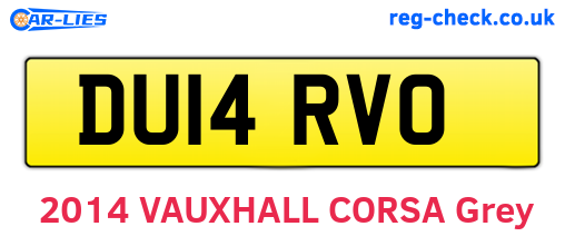 DU14RVO are the vehicle registration plates.