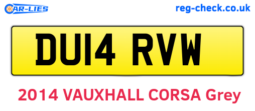 DU14RVW are the vehicle registration plates.