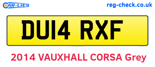 DU14RXF are the vehicle registration plates.