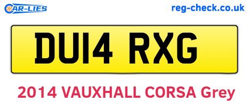 DU14RXG are the vehicle registration plates.