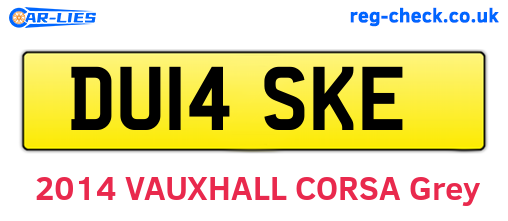 DU14SKE are the vehicle registration plates.