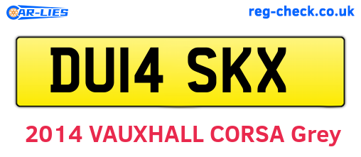 DU14SKX are the vehicle registration plates.