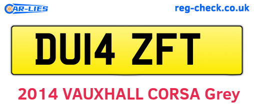 DU14ZFT are the vehicle registration plates.