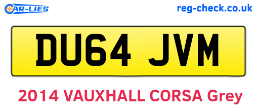 DU64JVM are the vehicle registration plates.