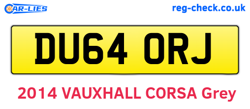 DU64ORJ are the vehicle registration plates.