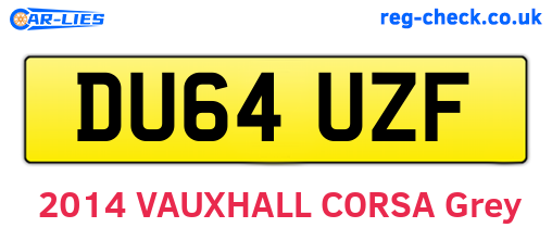 DU64UZF are the vehicle registration plates.