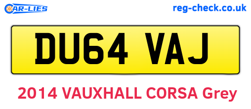 DU64VAJ are the vehicle registration plates.