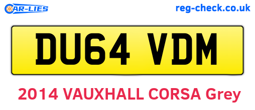 DU64VDM are the vehicle registration plates.