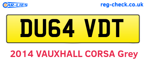 DU64VDT are the vehicle registration plates.
