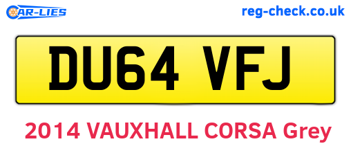 DU64VFJ are the vehicle registration plates.