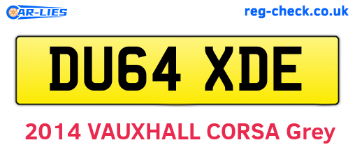 DU64XDE are the vehicle registration plates.
