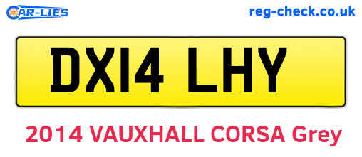 DX14LHY are the vehicle registration plates.
