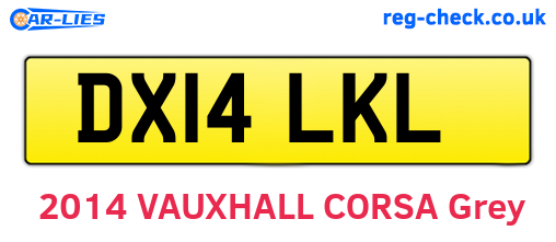 DX14LKL are the vehicle registration plates.