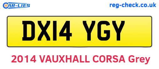 DX14YGY are the vehicle registration plates.