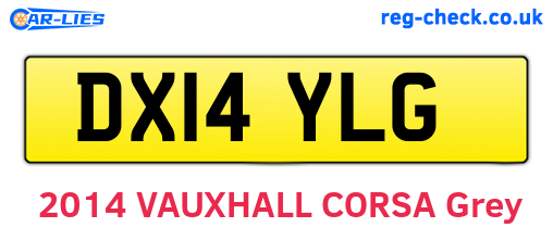 DX14YLG are the vehicle registration plates.