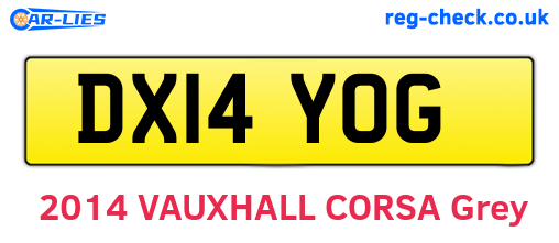 DX14YOG are the vehicle registration plates.