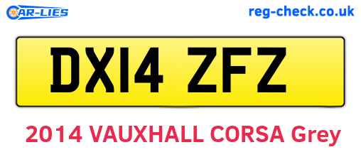 DX14ZFZ are the vehicle registration plates.