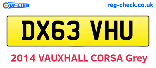 DX63VHU are the vehicle registration plates.