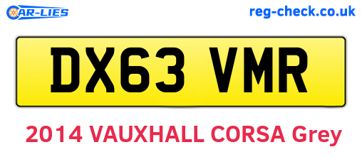 DX63VMR are the vehicle registration plates.
