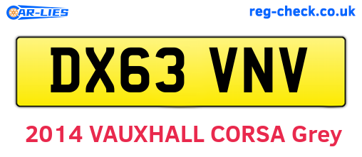 DX63VNV are the vehicle registration plates.