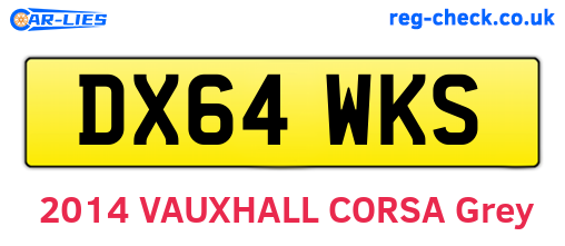 DX64WKS are the vehicle registration plates.
