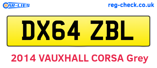 DX64ZBL are the vehicle registration plates.