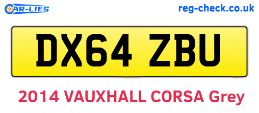 DX64ZBU are the vehicle registration plates.