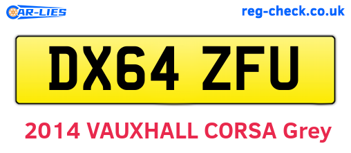DX64ZFU are the vehicle registration plates.