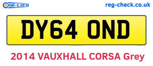 DY64OND are the vehicle registration plates.