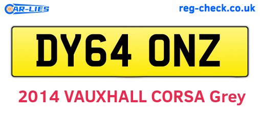 DY64ONZ are the vehicle registration plates.