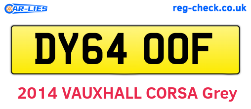 DY64OOF are the vehicle registration plates.