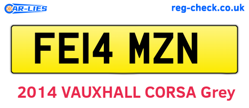 FE14MZN are the vehicle registration plates.