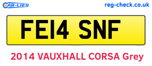 FE14SNF are the vehicle registration plates.