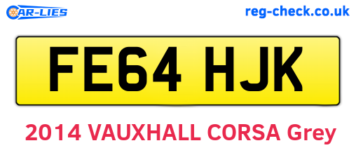 FE64HJK are the vehicle registration plates.