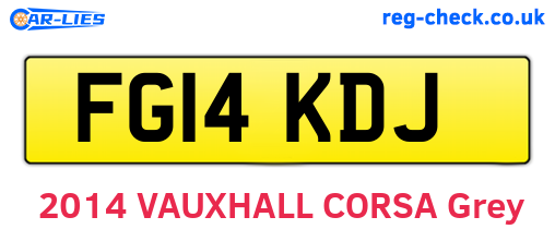 FG14KDJ are the vehicle registration plates.