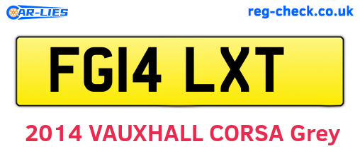FG14LXT are the vehicle registration plates.