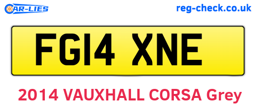 FG14XNE are the vehicle registration plates.