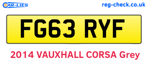 FG63RYF are the vehicle registration plates.