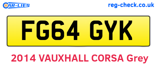 FG64GYK are the vehicle registration plates.